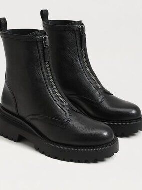 NWOT Sam Edelman Grove Zip Front Black Boots Sz 9.5 (40.5)